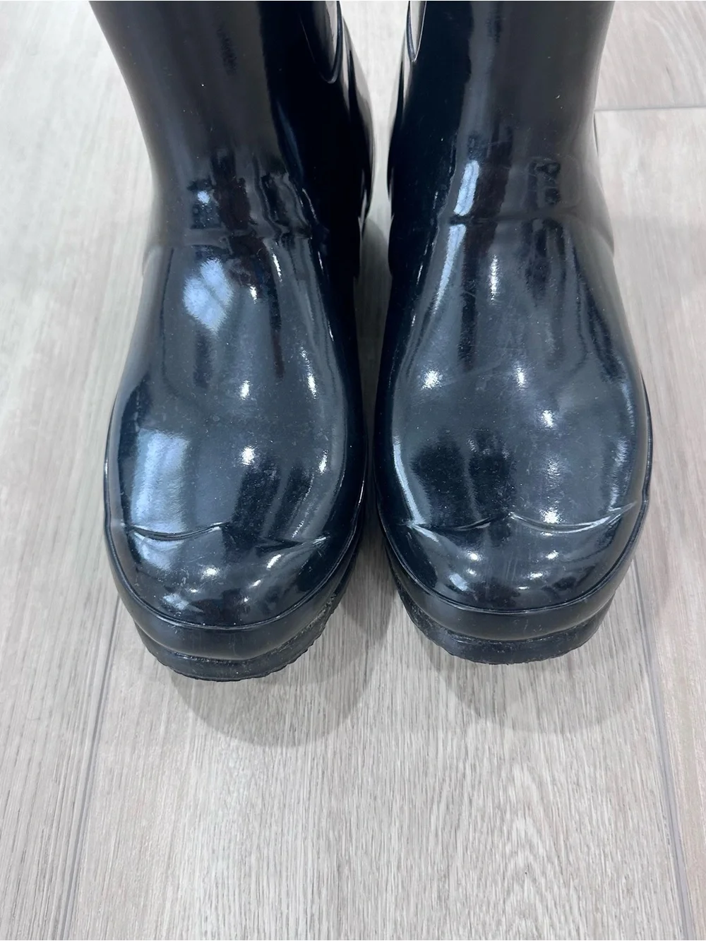 HUNTER original short gloss rain boots black womens size 7